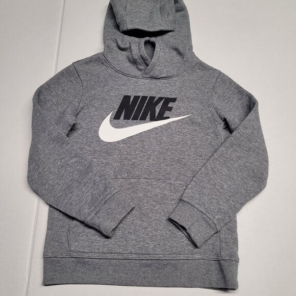 Nike Boy’s Hoodie size 7 6-7 YRS color gray black white - Picture 1 of 5